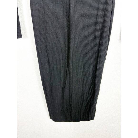 Nation LTD Nicole Turtleneck Midi Dress Size XS Black Ribbed Long Sleeve Cut Out - Picture 10 of 13